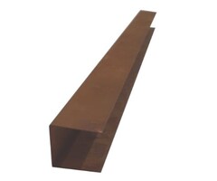 Cortenstaal kantopsluiting 100 cm voor betonband (60x60 mm, 1 mm)