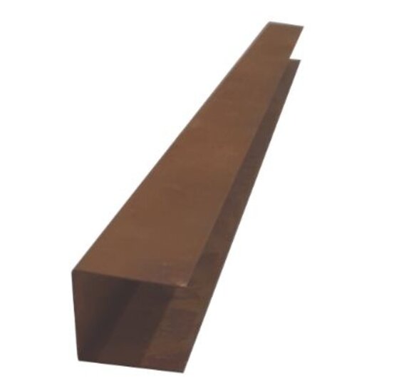 Cortenstaal kantopsluiting 100 cm voor betonband (60x60 mm, 1 mm)