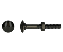 Slotbout met moer M10x80mm Zwart verzinkt - 100 stuks