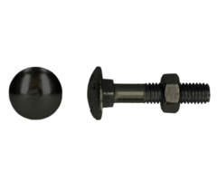 Slotbout met moer M8x70mm Zwart verzinkt - 100 stuks