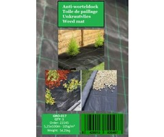 Anti-worteldoek 105g/m² zwartgroen 5,25x100m met ruitenpatroon