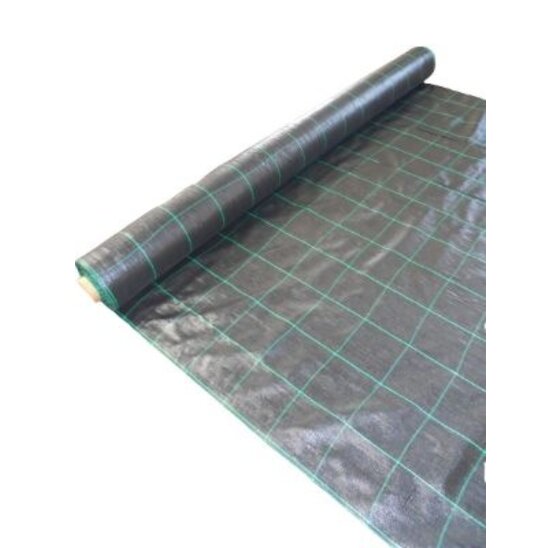 Anti-worteldoek 105g/m² zwartgroen 5,25x100m met ruitenpatroon