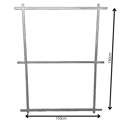 Vuurverzinkt poortframe 150x190cm voor schuifpoorten - staal