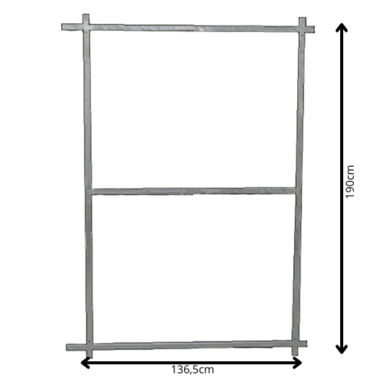 Schuifpoort frame 136,5x190 cm - 2mm vuurverzinkt staal