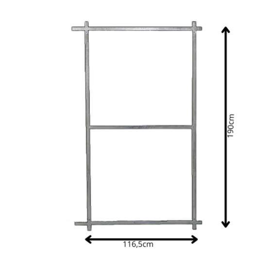 Schuifpoort frame 116,5x190 cm - vuurverzinkt staal 2mm - poortframe