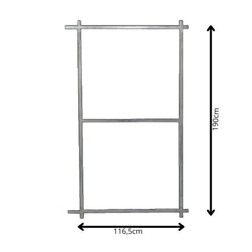 Schuifpoort frame 116,5x190 cm - vuurverzinkt staal 2mm - poortframe