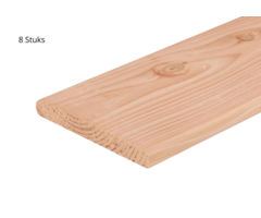 Douglas planken geschaafd 180x14x1,6 cm, afgeronde hoeken - 8 stuks