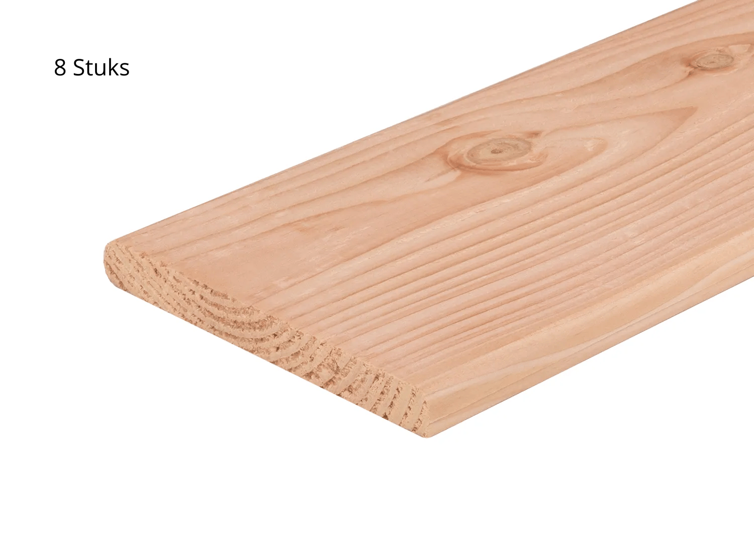 Douglas planken geschaafd 180x14x1,6 cm, blank, afgeronde hoeken - 8 stuks