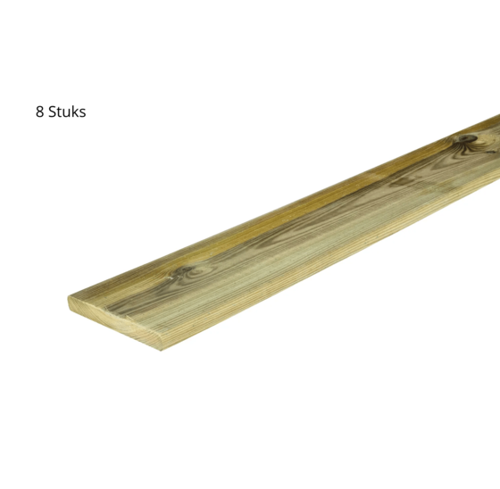 Geïmpregneerde grenen planken 180x14x1,5 cm geschaafd (8 stuks)