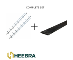 SET RVS Flex Fence 96cm Draaibare Lamellen voor in de tuin compleet met zwarte planken