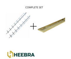 SET RVS Flex Fence 220 cm Draaibare Lamellen voor in de tuin compleet met grenen planken