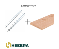 Draaibare lamellen 220 cm RVS met douglas planken - Flex Fence set