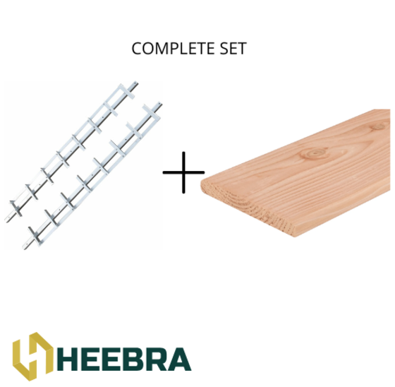 Draaibare lamellen 220 cm RVS met douglas planken - Flex Fence set