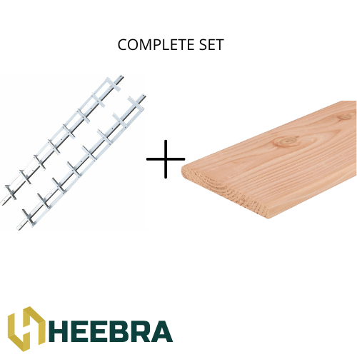Draaibare lamellen 220 cm RVS met douglas planken - Flex Fence set