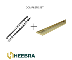 Flex Fence set 96 cm zwart met grenen planken
