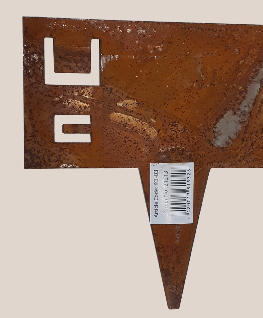 Kantopsluiting cortenstaal 106x16 cm, 1,5 mm dik, roestbruine patina