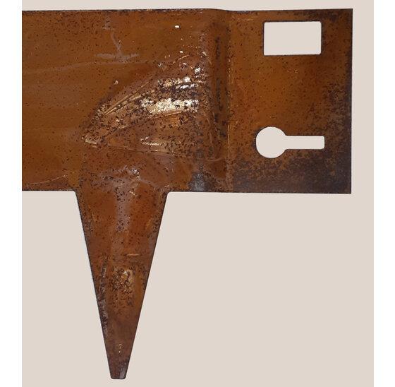 Kantopsluiting cortenstaal 106x16 cm, 1,5 mm dik, roestbruine patina