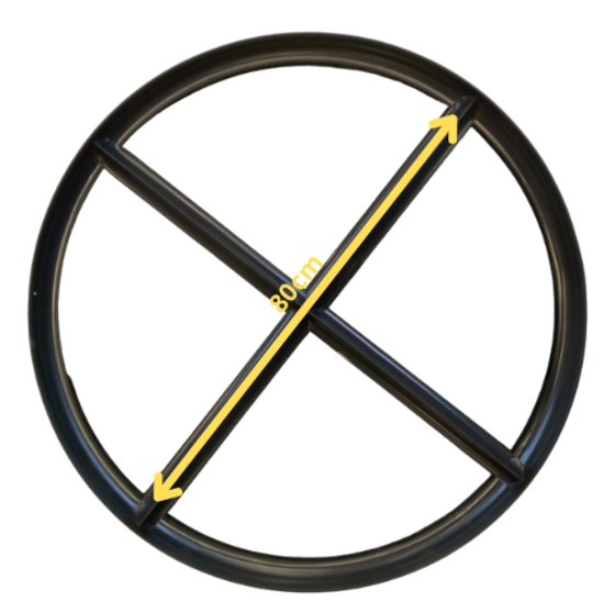 Rond stalen raam ø80 cm vast met dubbel glas - zwarte coating