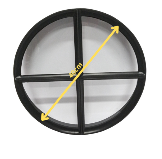 Rond ossenoog raam Ø40cm zwart staal enkel glas vast