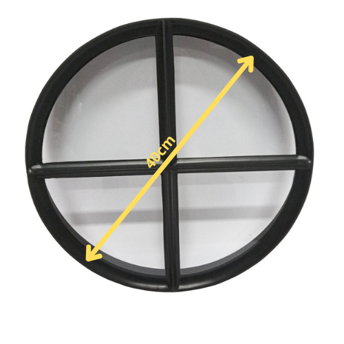 Rond ossenoog raam Ø40cm zwart staal enkel glas vast