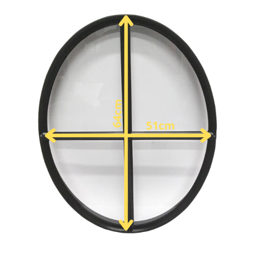 Ossenoog raam 510x640mm staal zwart vast enkel glas 60mm diep