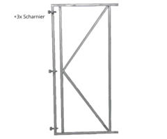 Verstelbaar 100x200cm poortframe - [2mm] - Vuurverzinkt -  voor horizontale planken