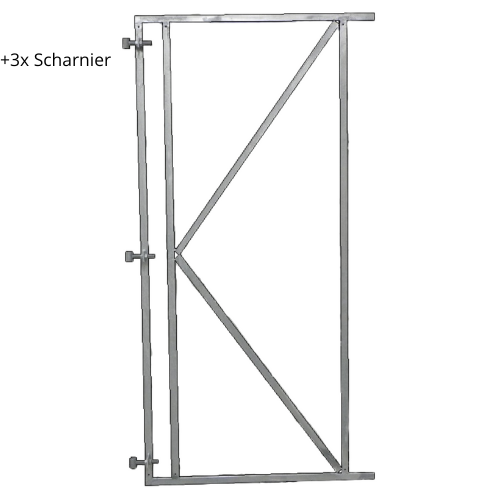Verstelbaar poortframe 100x180cm vuurverzinkt 2mm staal horizontaal