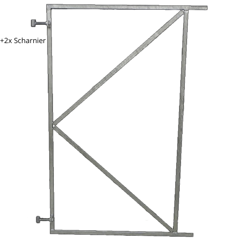 Poortframe 90x155cm verstelbaar vuurverzinkt met diagonale verstevigingen