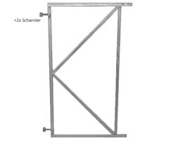 Poortframe 90x155 cm verstelb. vuurverzinkt - (11,5 cm hoekuitsparing)