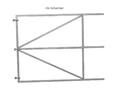 Vuurverzinkt poortframe 200x155cm met middenbalk en draadstangen 2mm