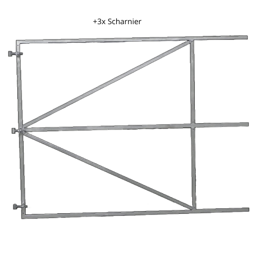 Vuurverzinkt poortframe 200x155cm met middenbalk en draadstangen 2mm