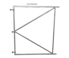 Poortframe 140x155 cm verstelbaar vuurverzinkt staal 2mm dikte