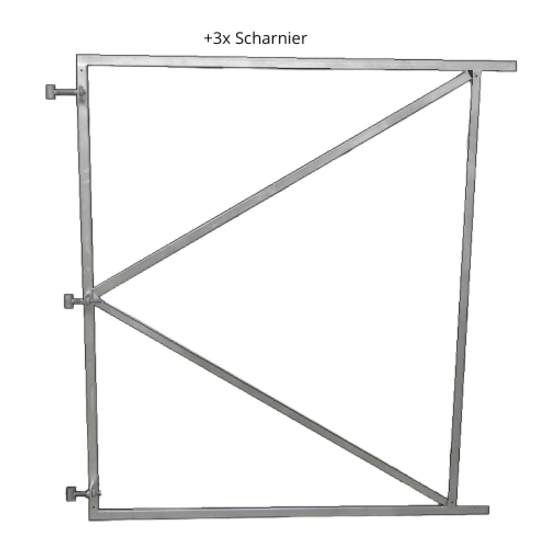 Poortframe 140x155 cm verstelbaar vuurverzinkt staal 2mm dikte
