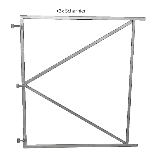 Poortframe 140x155 cm verstelbaar vuurverzinkt staal 2mm dikte