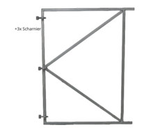 Verstelbaar poortframe 130x155 cm - vuurverzinkt staal 2 mm dik