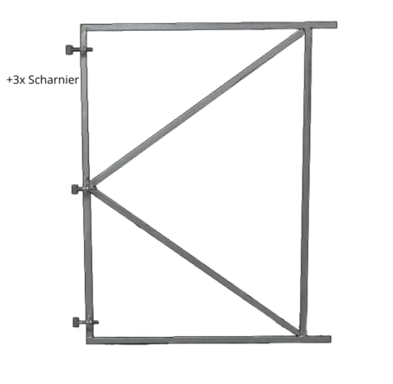 Verstelbaar poortframe 130x155 cm - vuurverzinkt staal 2 mm dik