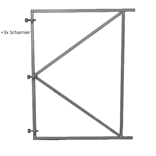 Verstelbaar poortframe 130x155 cm - vuurverzinkt staal 2 mm dik