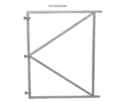 Poortframe 120x155cm verstelbaar met draadstangen - 2mm vuurverzinkt