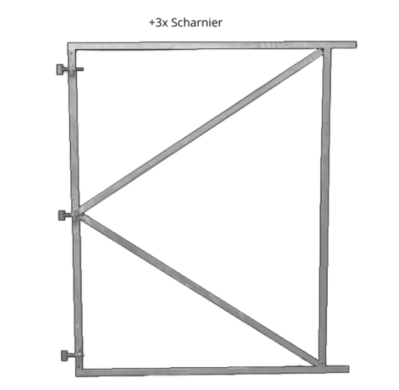 Poortframe 120x155cm verstelbaar met draadstangen - 2mm vuurverzinkt