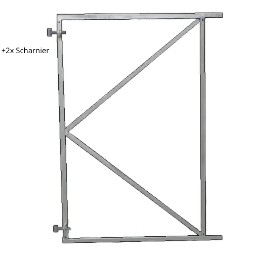Verstelbaar poortframe 110x155cm vuurverzinkt met scharnieren