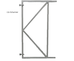 Verstelbaar 90x155cm poortframe - (20cm uit de hoek) [2mm] - Vuurverzinkt