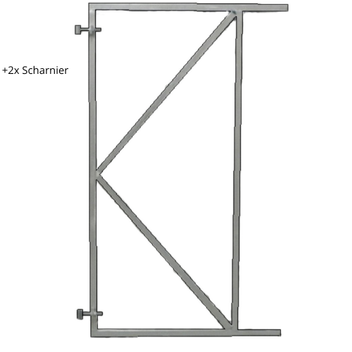 Poortframe 90x155cm verstelbaar met 20cm hoekuitsparing - 2mm vuurverzinkt