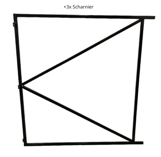 Poortframe 140x155cm verstelbaar - staal 1.8mm - zwart gepoedercoat