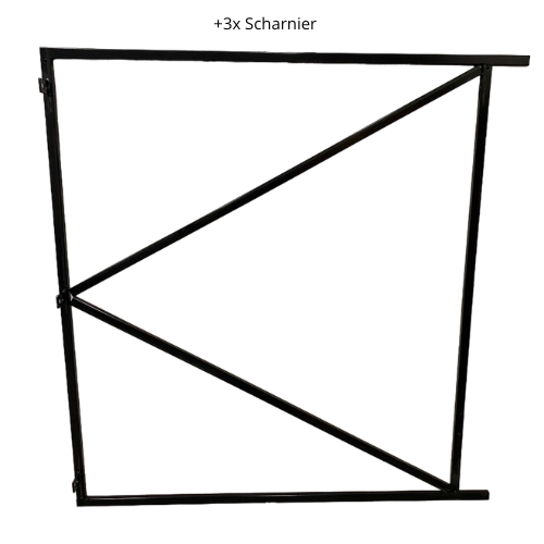 Poortframe 140x155cm verstelbaar - staal 1.8mm - zwart gepoedercoat
