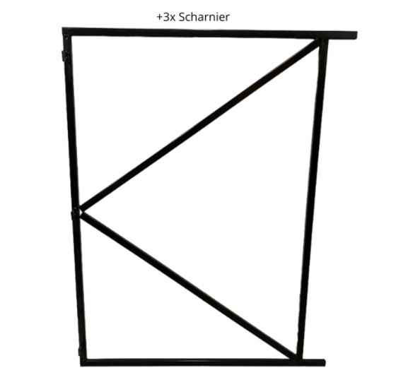 Verstelbaar poortframe 130x155cm staal 1.8mm zwart gepoedercoat
