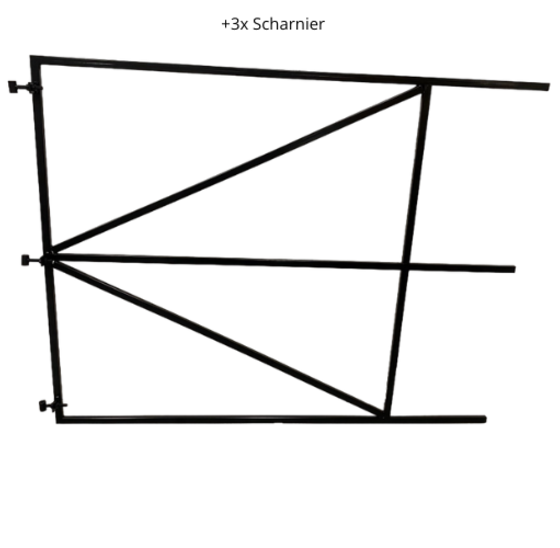 Verstelbaar poortframe 200x155 cm staal 1.8mm zwart gepoedercoat