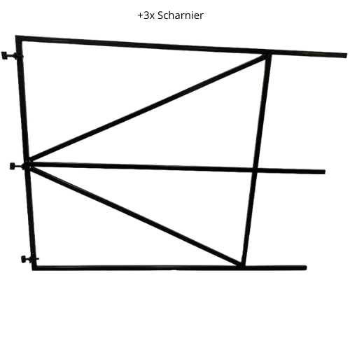 Verstelbaar poortframe 200x155 cm staal 1.8mm zwart gepoedercoat