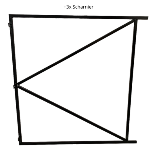 Verstelbaar poortframe 150x155 cm - staal 1.8mm - zwart gepoedercoat