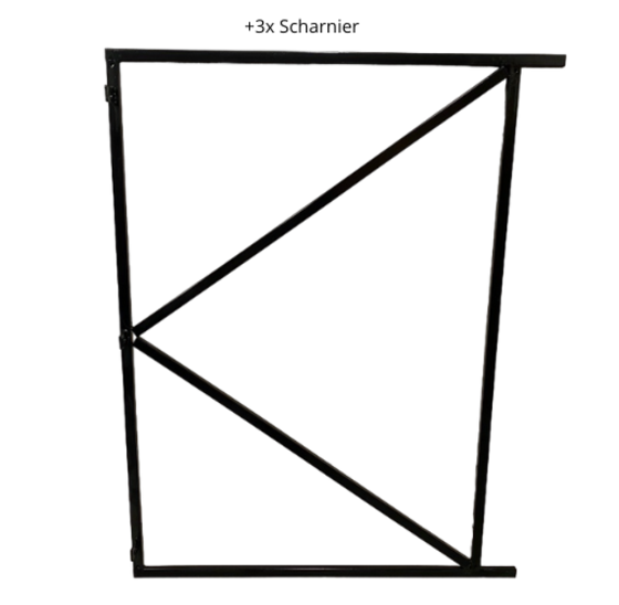 Verstelbaar poortframe 120x155 cm staal 1.8mm zwart gepoedercoat