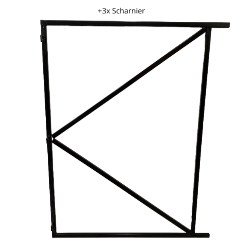 Verstelbaar poortframe 120x155 cm staal 1.8mm zwart gepoedercoat